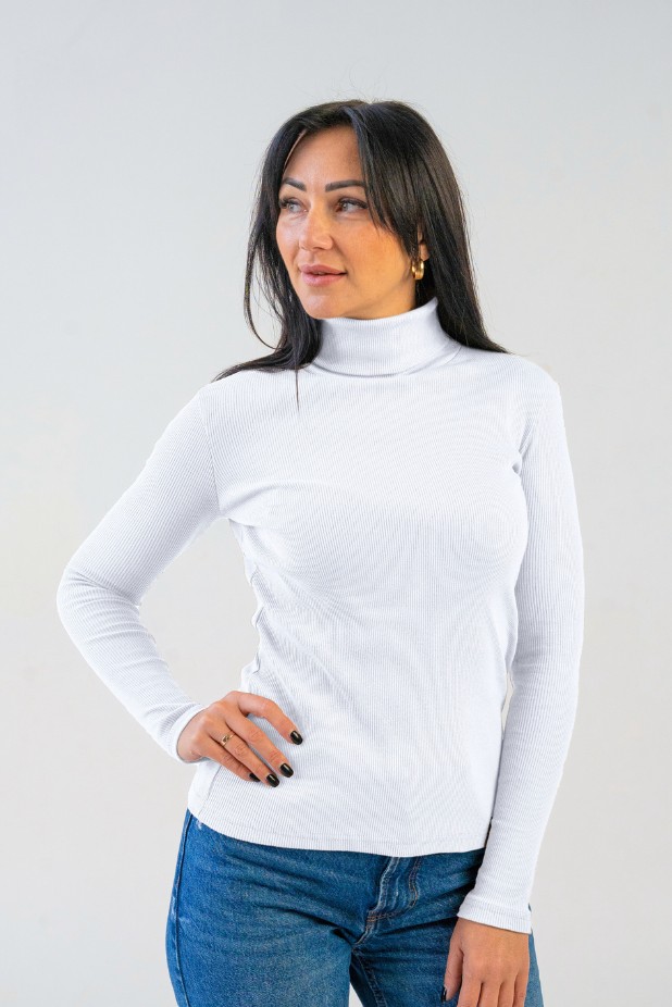 Women's ribbed golf: White